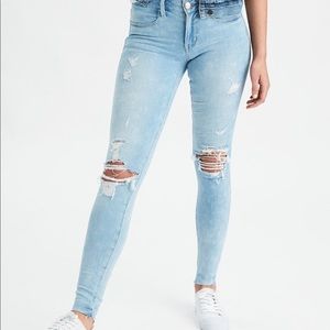 AE skinny light wash jeans